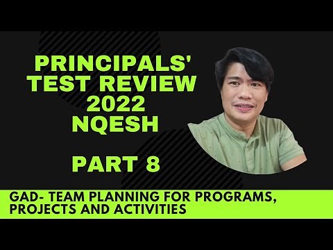 PRINCIPALS TEST REVIEW PART 8 NQESH REVIEW TEAM PLANNING OF GAD PROGRAMS PROJECTS AND ACTIVITIES