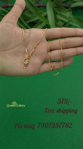 Queen Galaxy Collections TM on Instagram: "Rs375/- Goldplated 18 Inch Chain With Thali. 18 Inch Chain Rs275/- Thali Rs199/- Free shipping in India - Retail order@ DM/whatsapp - +917907357782 Order Now : www.queengalaxycollections.com Search Code: #necklace #onegramquality#combosetbracelet goldplatedchainsthalichainchainwithpendant adstonestud trendingreels wholesalejewelry"