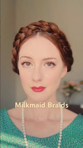 Milkmaid Braids Tutorial 🌸 #hairstyle #hairtutorial #hairstyling #braidstyles #easyhairstyle