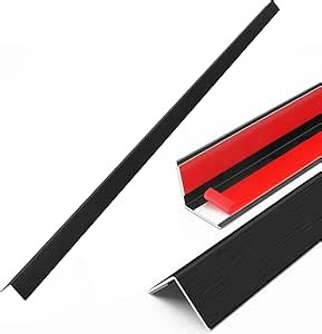 10pcs 48"L*1.42"W Aluminum Self-Adhesive Wall Corner Protectors, Wall Furniture Bumper, Safety Baby Proofing Corner Cushion Table Edge，Wide Coverage and Easy to Install - Black