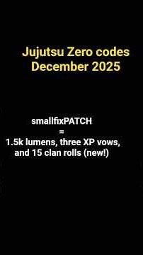 Jujutsu Zero codes December 2025 #roblox