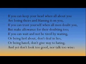 "If" poem by Rudyard Kipling (British accent)