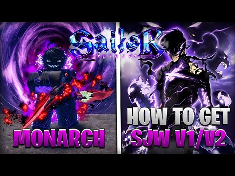 Sailor Piece | SUNG JIN WOO V1/V2 | Showcase + Tutorial Como Obter Sung Jin Woo V1 & V2 #sailorpiece