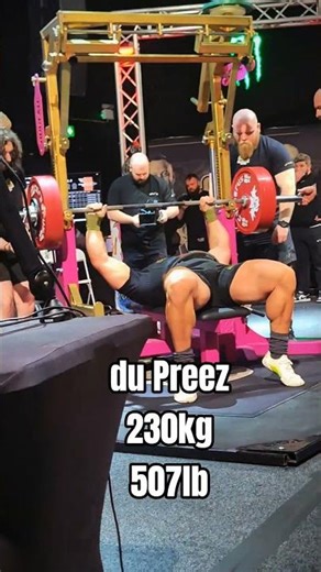 Abs Pro Champ Nicolaas du Preez 230kg / 507lb speed Bench