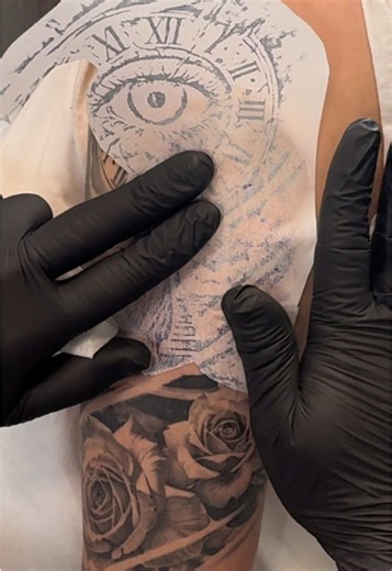 Let’s finish this tattoo 👌 #sleevetattoo #rose #blackandgreytattoo @RevolutionInk @Lundberg Custom Supplies @The Devils Blueprint