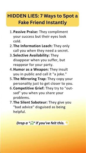 7 Ways to spot a fake friend instantly | #psycholgyfacts #shortvideos #motivation #relatable #chatty