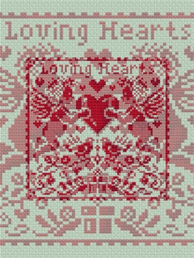 Спокійна валентинка у folk-sampler стилі. Лише 2 кольори DMC, симетрія й повільна, медитативна вишивка. PDF-схема файл для SAGA вже доступні на Etsy 🧵 Яку канву ви б обрали — світлу чи темну? #вишивкахрестиком #валентинка #folkвишивка #stitchtok #handmade