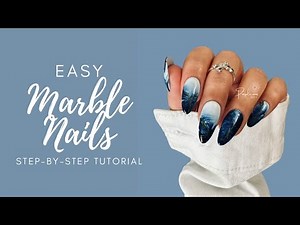 Step by Step EASY Marble Nail Art Tutorial | DIY Nail Design for Beginners