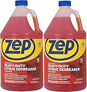 Zep Heavy-Duty Citrus Degreaser Refill - 1 Gallon (Case of 2) ZUCIT128 - Professional Strength Cleaner and Degreaser, Concentrated Pro Formula