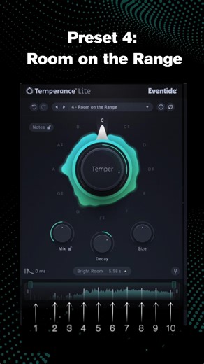 Eventide Inc. on Instagram: "Temperance Lite lets you zoom in on specific octaves using the Temper Range controls. Deep lows. Soaring highs. 🎯 Shape your reverb like never before. 👉 Download free today."