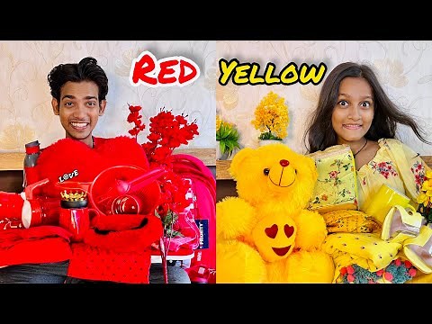 Shopping Only Red and Yellow Things In 10 minutes Challenge || aman dancer real