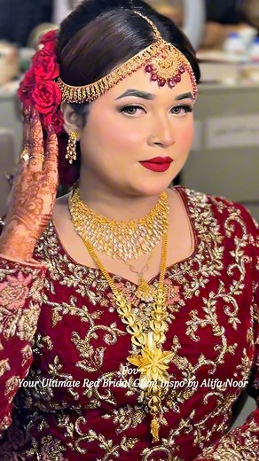 36 reactions | ✨Dear Bride to be, your ultimate red bridal glam inspo by Alifa Noor Artistry Bridal Appointment Open For December~January (Only Limited Slots Are Available) . . . . #makeupbyalifanoor #redbridalinspo #RedBridalLook #bride #bridetobe #makeup #bridalmakeup | Art & Beauty by Alifa Noor 'Bridal Studio : Salon : Spa' | Facebook