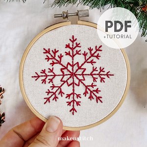 Minimalist Snowflake Hand Embroidery Pattern: Christmas Design (PDF) - Etsy