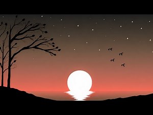Beautiful Sunset Scenery in MS Paint 🌅 | Easy Landscape Drawing Step by Step