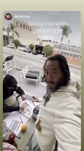 Oliver Tree drawing with David Choe