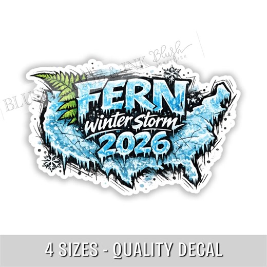 Winter Storm Fern 2026 Sticker Decal Icy USA Map 2026 Blizzard History Snowflake Design, Storm Souvenir Laptop Tumbler Car Decal Gift - Etsy