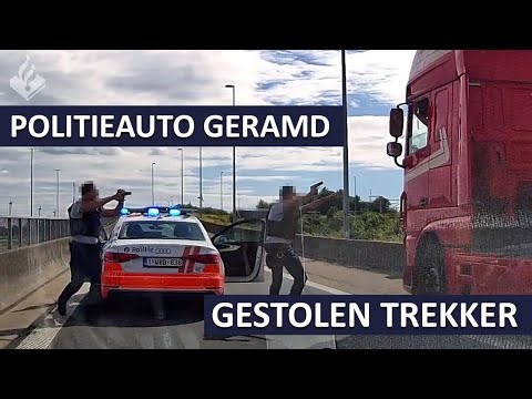 Police | Stolen tractor | Police car rammed | Suspect refuses to stop