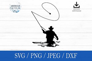 Fly Fishing Svg, Fly Fisherman SVG, Fish Svg, Png, Dxf, Jpeg, Digital Download, Cut File, Cricut, Silhouette, Glowforge, Gift for Him, Craft - Etsy