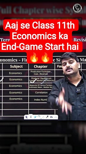Class 11 Economics End-Game Schedule🔥‪@pwcommercewallahclass11‬ starts from today✅ #pw #shorts #eco