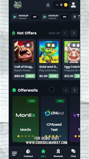 CrazyCash - Best GPT offerwalls and survey website script - codesellmarket
