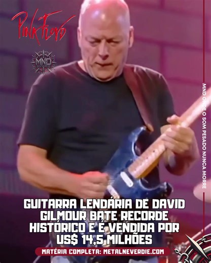 Uma das guitarras mais icônicas da história do rock acaba de atingir um novo marco impressionante. A famosa Fender Stratocaster preta de David Gilmour, utilizada em momentos clássicos da trajetória do Pink Floyd, foi arrematada por cerca de US$ 14,5 milhões em um leilão realizado pela Christie’s, em Nova York. Com isso, o instrumento se tornou oficialmente a guitarra mais cara já vendida em todos os tempos. O valor supera com folga recordes anteriores estabelecidos por outros itens históricos do