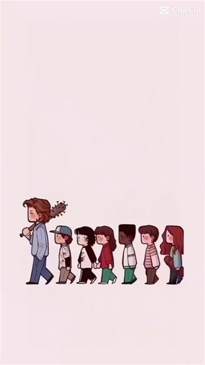 1/4 This is a chibi-style character illustration of the cast from Stranger Things. It has a warm and lovely overall atmosphere, using soft lines and low-saturation warm color tones to faithfully recreate the core members of the main group from the series. Click the bottom left corner to create a same-style wallpaper, Stranger Things wallpaper creation tutorial #strangerthings5 #4klivewallpaper #capcutforus #capcut #capcutpioneer