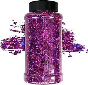 TORC 1 Pound Purple Holographic Glitter 16 oz Mix Chunky Glitter Bulk for Resin Craft Cosmetic Art Festival Decoration