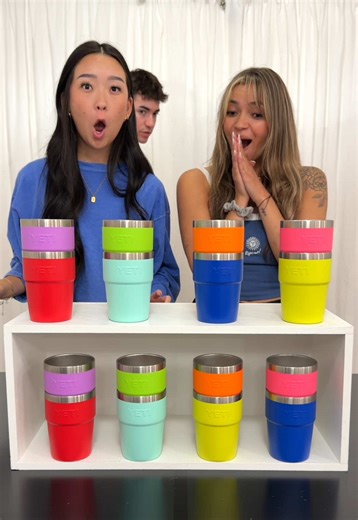 First to Match the Stacked Cups Wins! Girls vs Boys #match #game #challenge