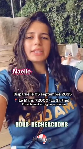 ✅ MAJ 15/11/25 - Bonne nouvelle - Naelle a été retrouvée saine et sauve 💚 Merci infiniment pour vos nombreux partages et votre soutien à la famille 🍀 🚨 Alerte disparition inquiétante : Naelle Chekir 👩‍🦰 👤 Adolescente - 14 ans mais va avoir 15 ans le 04/12/25 📅 Disparue le 05/09/2025 à 6h40 📍 Mans 72000 (La Sarthe) ✳️ Signes distinctifs : • Brune aux cheveux longs • Yeux marron • Mesure 1m69 pour environ 65kg ⚠️ Circonstances de la disparition : Ce jour-là, Naelle quitte le domicile famil