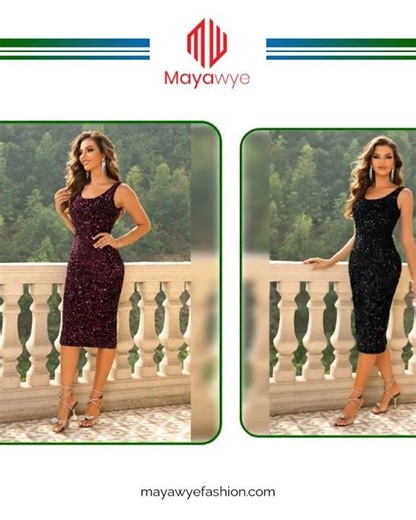 Sequin Sleeveless Slit Dress