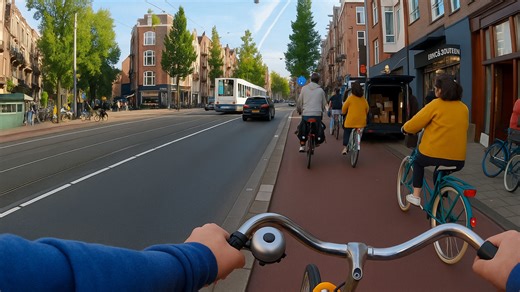 4K Stadtrundgang: Entdecken Sie Amsterdam zur Rush Hour - Stadt lebendig in Bewegung