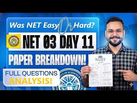 NUST NET 03 18th April Complete Paper Analysis | All Subjects MCQs & Solutions | NUST NET 2026