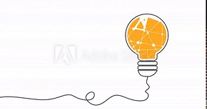 New idea concept. Lamp icon drawing