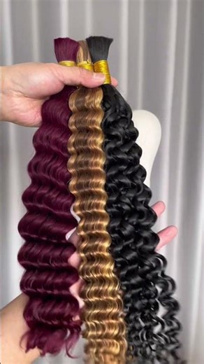 Boho Braids Bulk Hair Deep Wave Human Hair Extensions for Braiding #bohostyle #hairfactory #bulkhair
