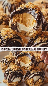 Chocolate Drizzled Cheesecake Truffles | Easy No Bake Cookies