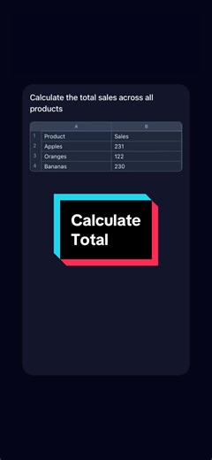 How to calculate total sales in Excel #excel #exceltips #excelshortcuts #business #finance