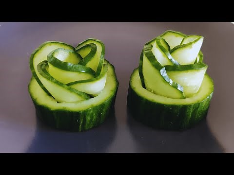 How to make cucumber Rose. Simple and easy beautiful cucumber flowers. Decoration Carving Garnish
