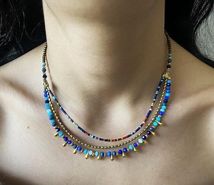 Handmade Layered Beaded Necklace – Boho Ethnic Necklace for Women – Turkish Statement Jewelry - Etsy