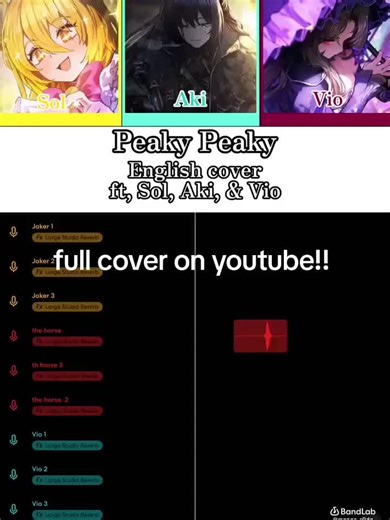 Peaky Peaky English cover ft Sol, Aki, & Vio ! full cover on youtube!! #songcover #limbuscompany #pjskcover #peakypeaky #fyp