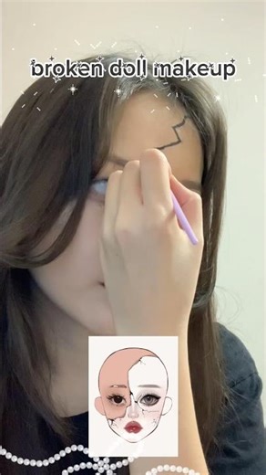 broken doll makeup tutorial #makeuptutorial #makeuplook #fyp #viral