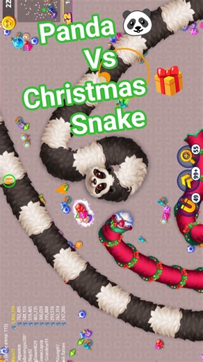 🔥BIGGEST PANDA SNAKE VS BIGGEST CHRISTMAS SNAKE BATTLE IN WORMSZONE 😱😱