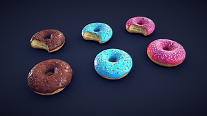 Stylized Fast Food Donuts - Low Poly - Buy Royalty Free 3D model by LarkArt Store (@Lark.Art)
