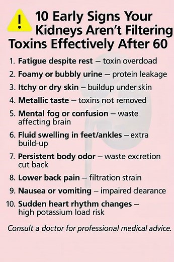 ⚠️ 10 Early Signs Your Kidneys Aren’t Filtering Toxins After 60 | Hidden Kidney Failure Symptoms