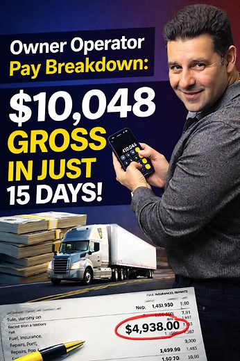 Owner Operator Earnings Explained (Settlement Breakdown) Curious what owner operators actually make in trucking? Let’s break down a real settlement sheet. 🚛💰 This owner operator ran from February 16th to the 28th (15 days) and here’s how the numbers worked out: • Gross revenue: $9,361 • Fuel surcharge: $423 • 5% bonus: $264 • Total gross earnings: $10,048 After deductions like fuel, insurance, and repairs, the driver netted $4,938 in just 15 days — even after $847 in repairs. In this video I w