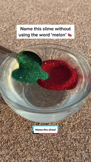 Name this slime wothout ising the word ‘melon’ 🍉 like the comment with the best name suggestion! Next restock: July 1st at 8pm CST #fyp #mixing #glitter