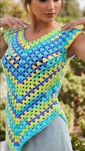Crochet diagonal top written pattern #crochet