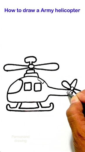 Army Helicopter Drawing Easy #shorts #art #drawing #military