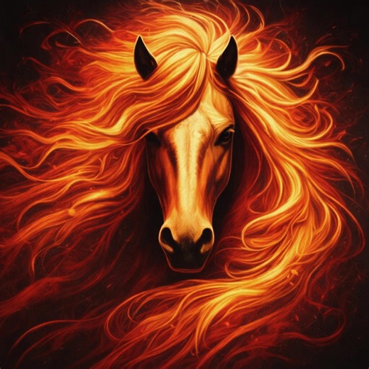 Fiery Horse Portrait Print: Fantasy Fire Mane Art (digital Download) - Etsy UK