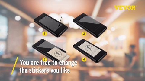 VEVOR F101 Wireless Calling System 16 Pagers Touch Keyboard Restaurant Pager System with Vibration Flashing and Buzzer QCQFX16KCCMPM0001V1