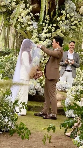 Congratulations KZ and TJ! 💍💐 Celebrity couple and singers KZ Tandingan and TJ Monterde officially tied the knot in a garden wedding at The Farm in San Benito, Batangas. In the Instagram video shared by their event stylist Gideon Hermosa, KZ could be heard saying, “Nakakahiya mag-kiss sa harap ng mga tao.” Moments after exchanging their first kiss as husband and wife, TJ jumped in joy and said “Thank you Lord.” (Instagram/Gideon Hermosa) FULL STORY: bit.ly/3jK4XKZ | Philippine Star